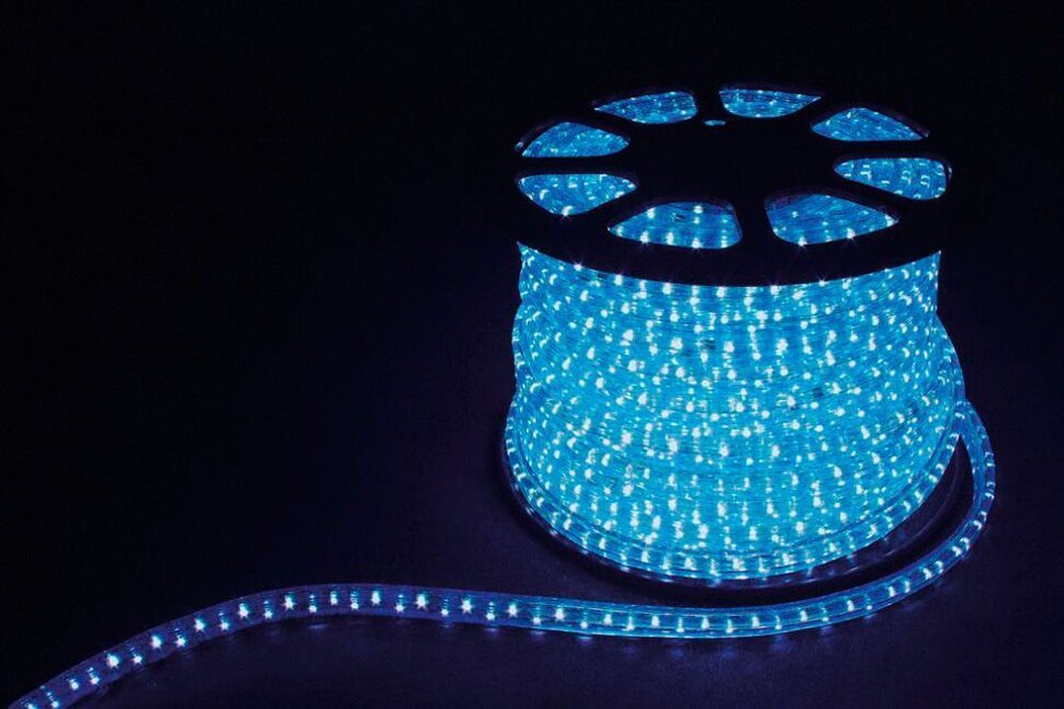 Купить Дюралайт (световая нить) со светодиодами, 4W 50м 230V 108LED/м 11х22мм, синий, LED-F4W в интернет-магазине электрики в Москве Альт-Электро