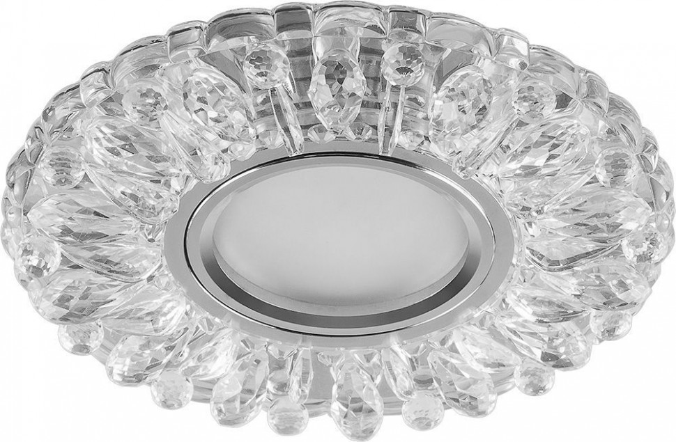 Купить Светильник встраиваемый с белой LED подсветкой Feron CD914 потолочный MR16 G5.3 прозрачный в интернет-магазине электрики в Москве Альт-Электро