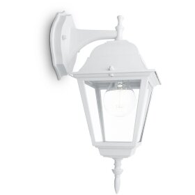 Светильник садово-парковый Feron 4102/PL4102 четырехгранный на стену вниз 60W E27 230V, белый