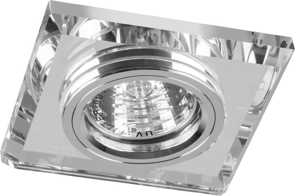 Купить Светильник встраиваемый с белой LED подсветкой Feron 8150-2 потолочный MR16 G5.3 серебристый в интернет-магазине электрики в Москве Альт-Электро