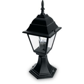 Светильник садово-парковый Feron 4104/PL4104 четырехгранный на постамент 60W E27 230V, черный
