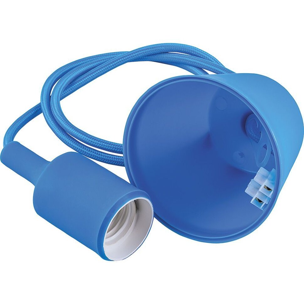 Купить Патрон для ламп со шнуром 1м, 230V E27, синий, LH127 в интернет-магазине электрики в Москве Альт-Электро
