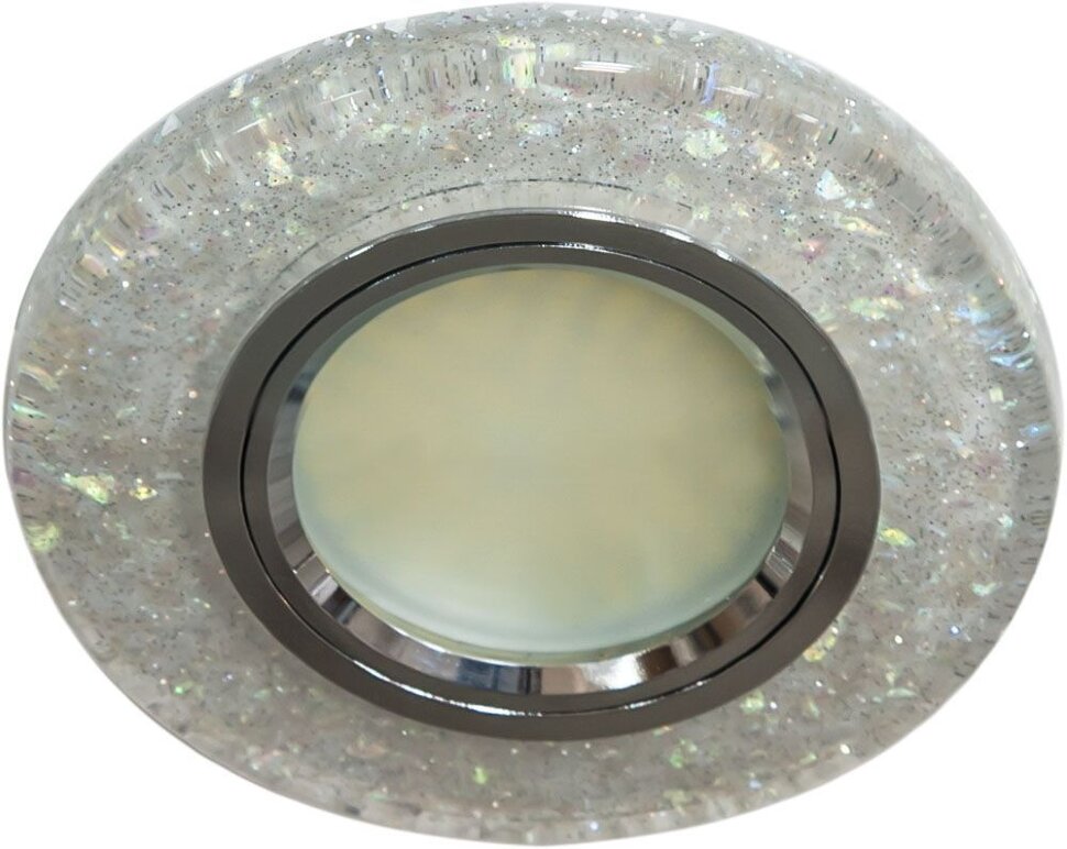 Купить Светильник встраиваемый с белой LED подсветкой Feron 8585-2 потолочный MR16 G5.3 белый в интернет-магазине электрики в Москве Альт-Электро