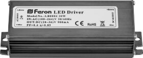 Трансформатор электронный для светодиодного чипа 30W DC(20-36V) (драйвер), LB0004