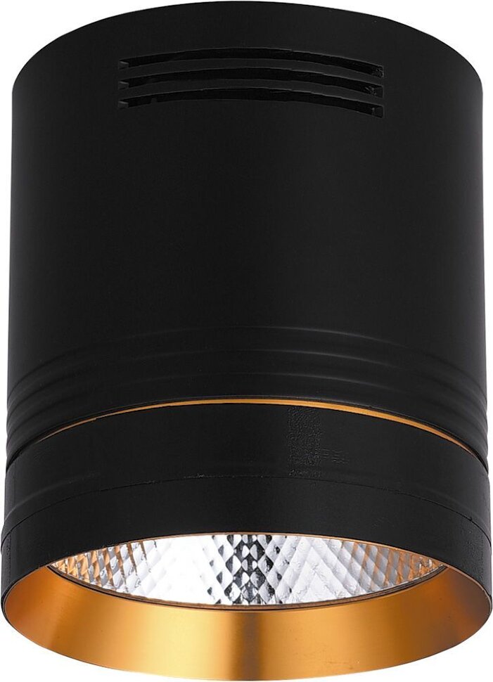 Купить Светодиодный светильник Feron AL521 накладной 20W 4000K черный с золотым кольцом в интернет-магазине электрики в Москве Альт-Электро