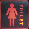 Купить Светильник аккумуляторный, 1 LED/1W 230V, AC "Туалет женский" красный 110*110*20 mm, серебристый, EL54 в интернет-магазине электрики в Москве Альт-Электро