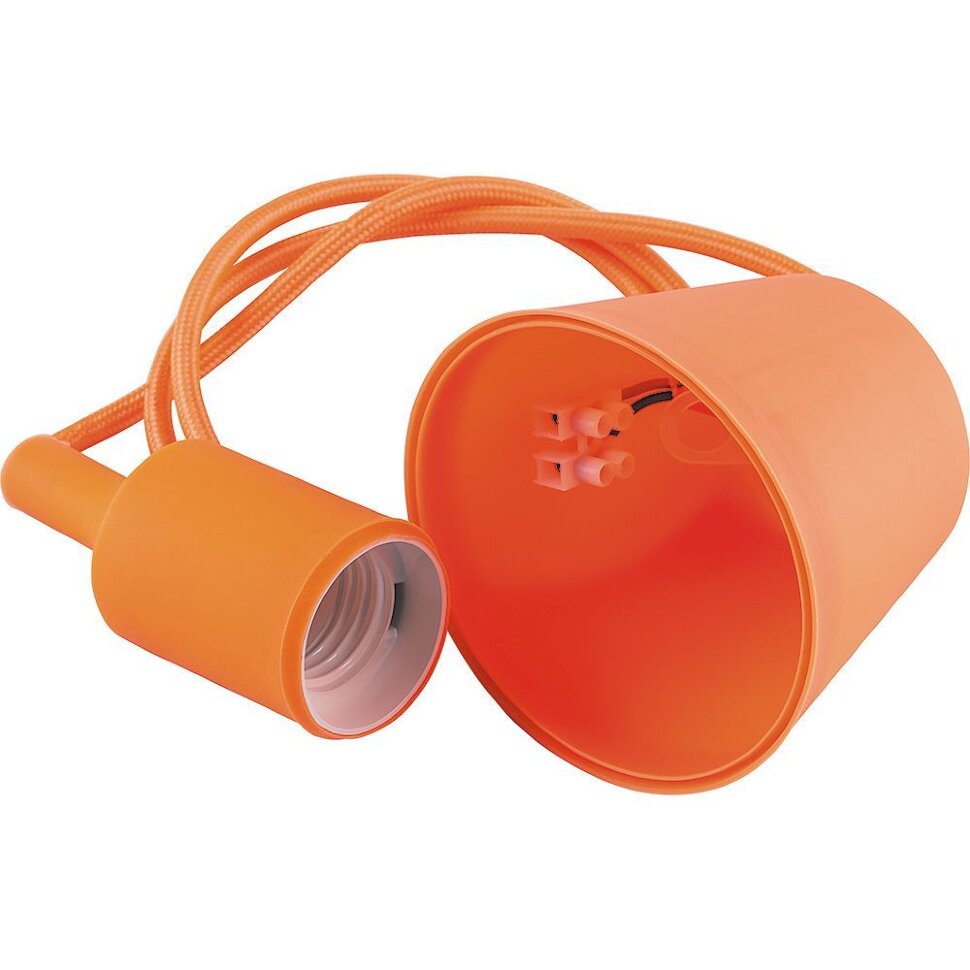 Купить Патрон для ламп со шнуром 1м, 230V E27, оранжевый, LH127 в интернет-магазине электрики в Москве Альт-Электро