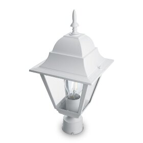Светильник садово-парковый Feron 4203 четырехгранный на столб 100W E27 230V, белый
