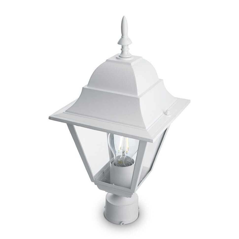 Купить Светильник садово-парковый Feron 4203 четырехгранный на столб 100W E27 230V, белый в интернет-магазине электрики в Москве Альт-Электро