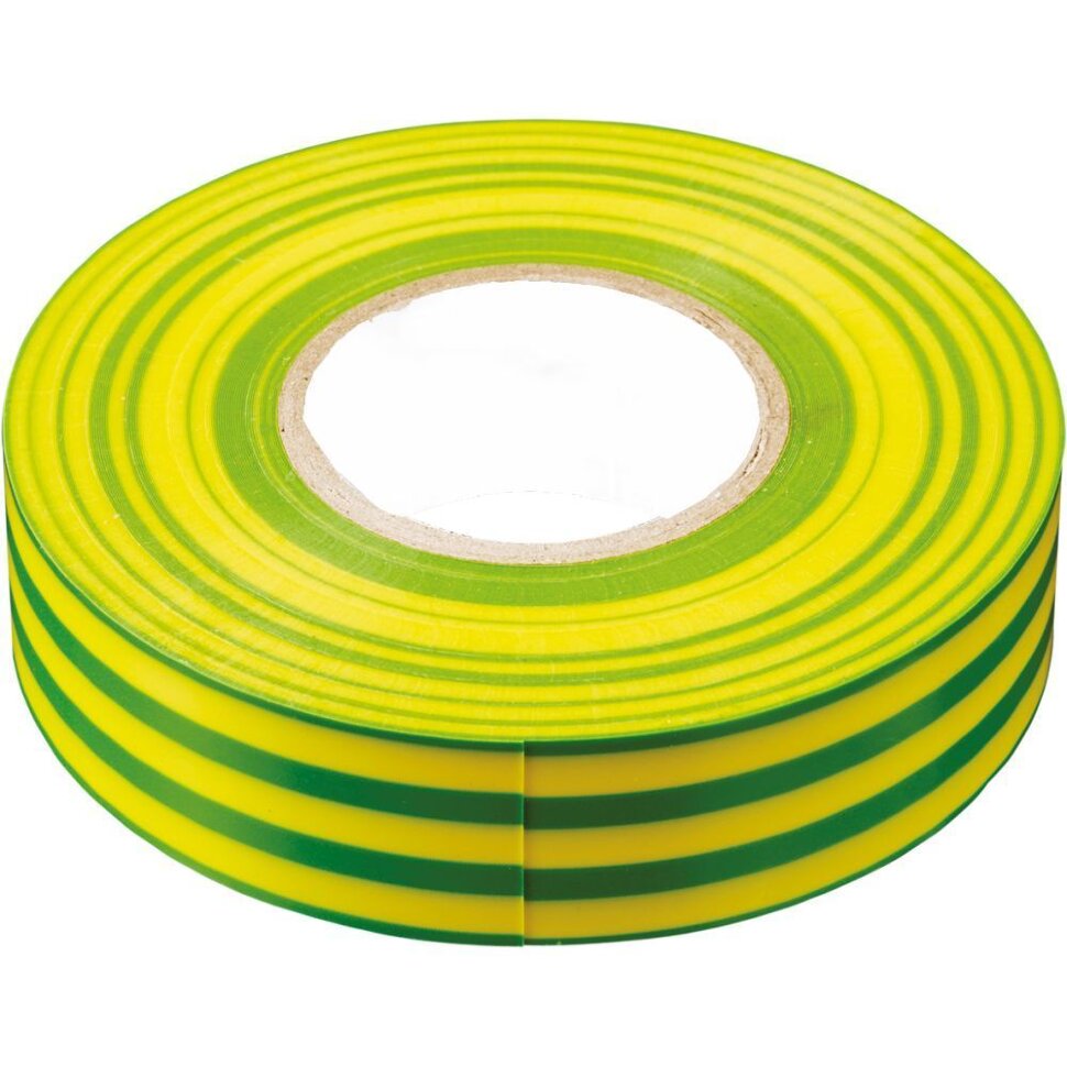 Купить Изоляционная лента STEKKER INTP01319-20 0,13*19мм, 20 м. желто-зеленая в интернет-магазине электрики в Москве Альт-Электро