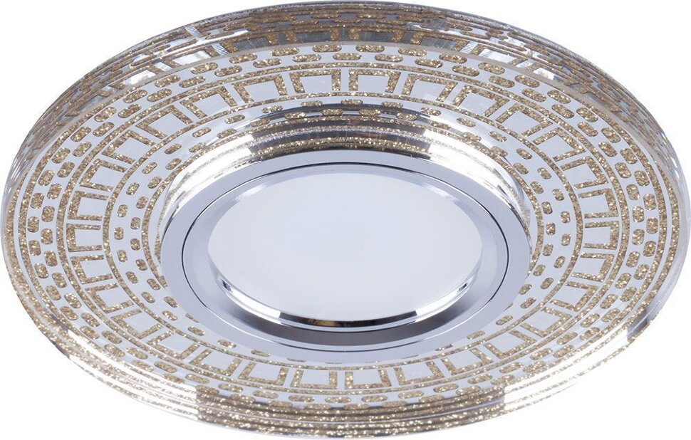 Купить Светильник встраиваемый с LED подсветкой Feron CD981 потолочный MR16 G5.3 прозрачный, золото в интернет-магазине электрики в Москве Альт-Электро