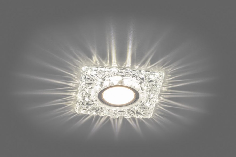 Купить Светильник встраиваемый с белой LED подсветкой Feron CD920 потолочный MR16 G5.3 прозрачный в интернет-магазине электрики в Москве Альт-Электро