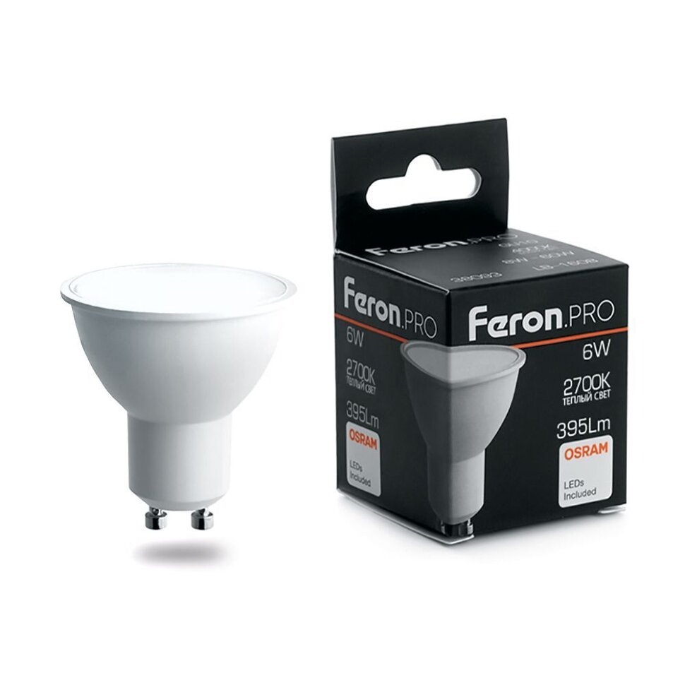 Купить Лампа светодиодная Feron.PRO LB-1606 GU10 6W 2700K в интернет-магазине электрики в Москве Альт-Электро