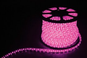 Дюралайт (световая нить) со светодиодами, 2W 100м 230V 36LED/м 13мм, розовый, LED-R2W