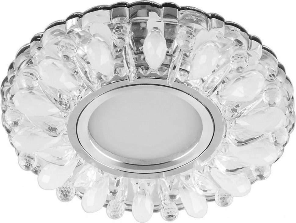 Купить Светильник встраиваемый с белой LED подсветкой Feron CD914 потолочный MR16 G5.3 прозрачный-матовый в интернет-магазине электрики в Москве Альт-Электро
