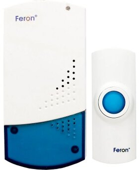 Звонок дверной беспроводной Feron H-138B-E  Электрический 32 мелодии белый с питанием от батареек