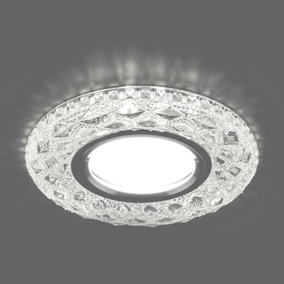 Купить Светильник встраиваемый с белой LED подсветкой Feron CD879 потолочный MR16 G5.3 прозрачный в интернет-магазине электрики в Москве Альт-Электро