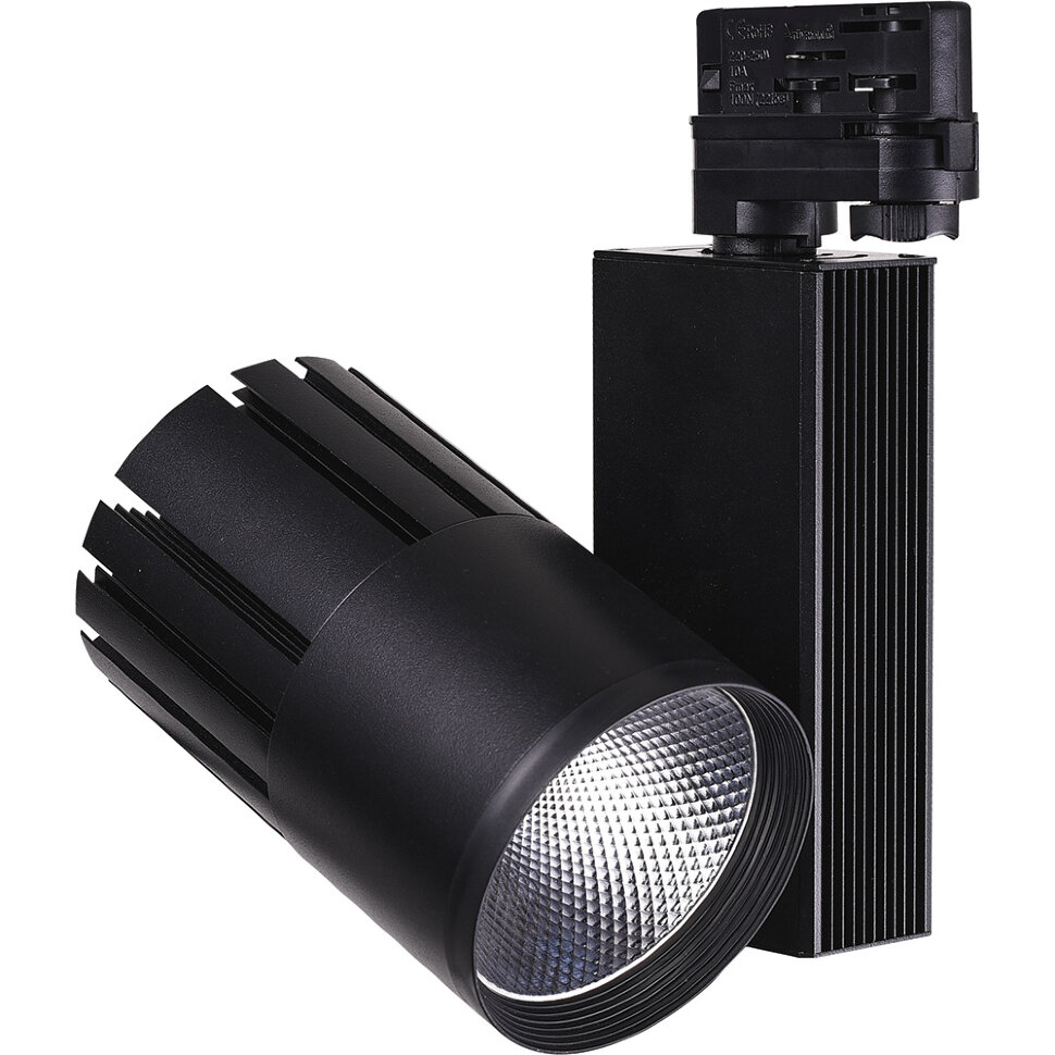 Купить Светодиодный светильник Feron AL105 трековый на шинопровод 40W 4000K, 35 градусов, черный,  3-х фазный в интернет-магазине электрики в Москве Альт-Электро