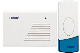 Звонок дверной беспроводной Feron H-118B  Электрический 2 мелодии белый с питанием от батареек