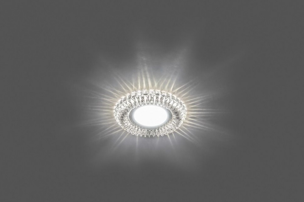 Купить Светильник встраиваемый с белой LED подсветкой Feron CD904 потолочный MR16 G5.3 прозрачный в интернет-магазине электрики в Москве Альт-Электро