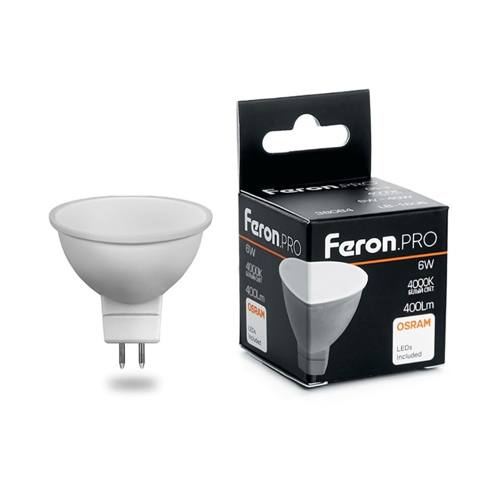 Купить Лампа светодиодная Feron.PRO LB-1606 MR16 G5.3 6W 4000K в интернет-магазине электрики в Москве Альт-Электро