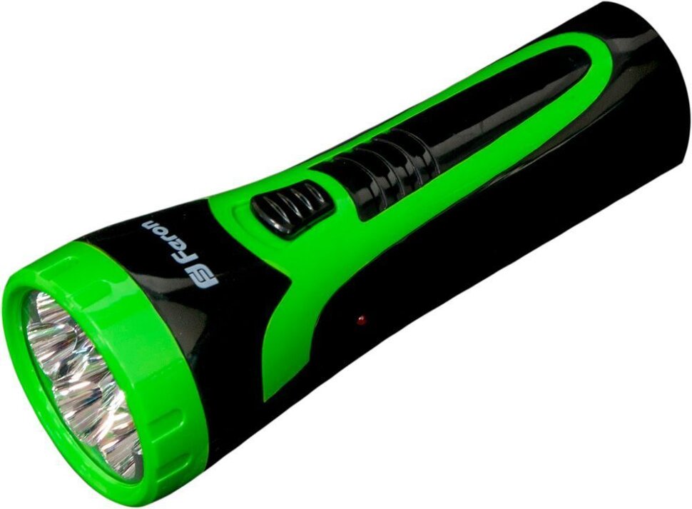 Купить Фонарь аккумуляторный ручной  7LED 0,6W со встроенной вилкой для зарядки, зеленый, TL043 в интернет-магазине электрики в Москве Альт-Электро