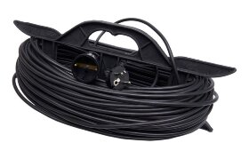 Удлинитель-шнур на рамке 1-местный с/з Stekker, HM02-01-50, 50м 3*0,75, серия Home (УХз-10), черный