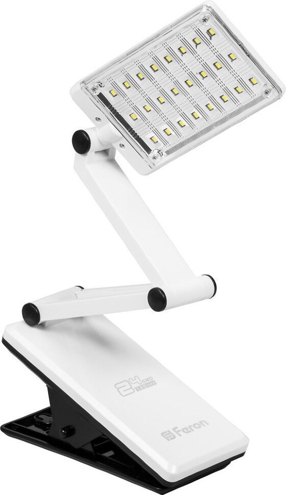 Купить Настольный светодиодный светильник Feron DE1702 1,9W, белый в интернет-магазине электрики в Москве Альт-Электро