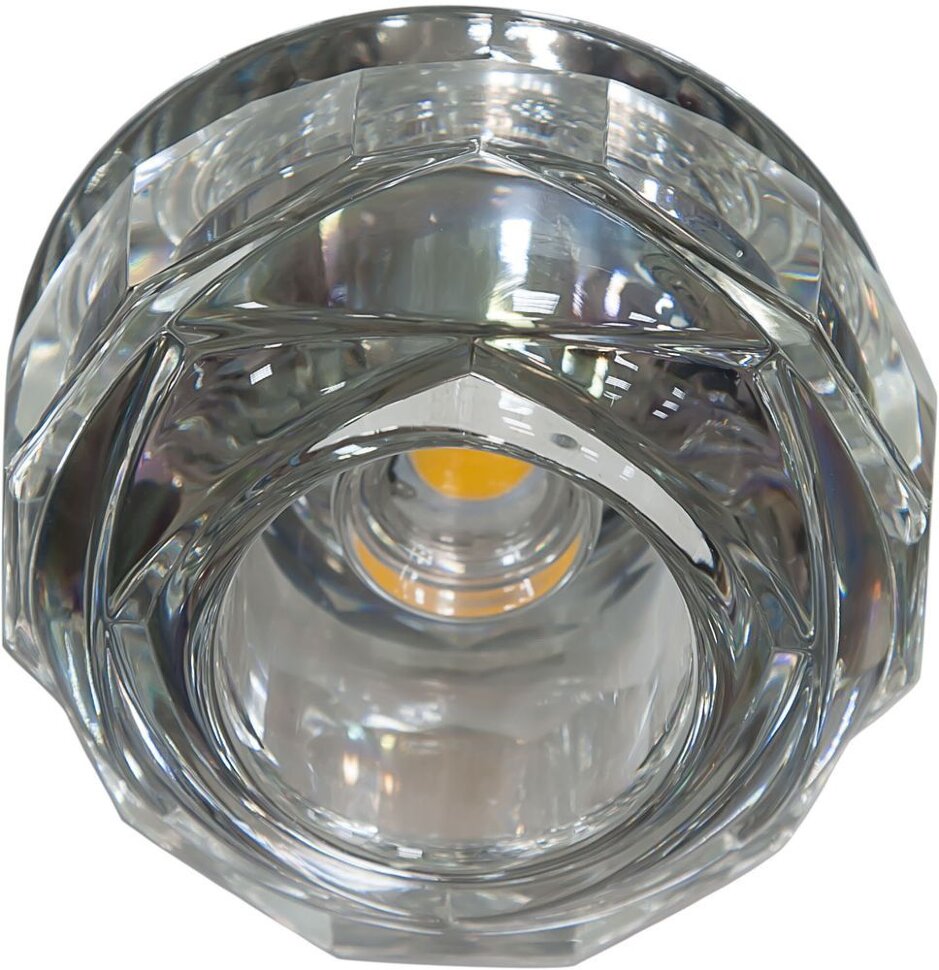 Купить Светильник встраиваемый светодиодный Feron JD190 потолочный 10W 3000K прозрачный хром в интернет-магазине электрики в Москве Альт-Электро