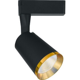 Светодиодный светильник Feron AL111 трековый однофазный на шинопровод 12W 4000K, 35 градусов, черный с золотой рамкой