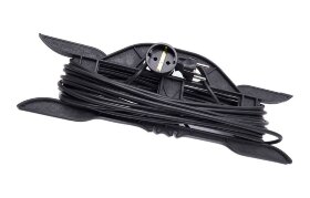 Удлинитель-шнур на рамке 1-местный c/з Stekker, HM02-01-10, 10м, 3*0,75, серия Home (УХз-10), черный