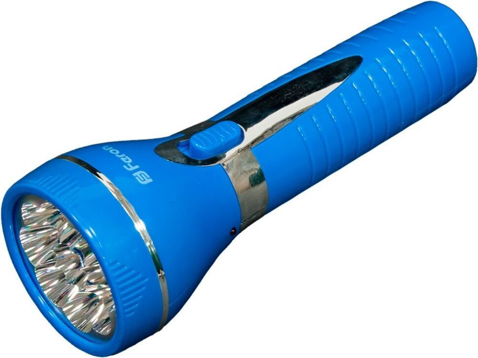 Купить Фонарь аккумуляторный ручной 9LED 0,6W со встроенной вилкой для зарядки, голубой, TL041 в интернет-магазине электрики в Москве Альт-Электро