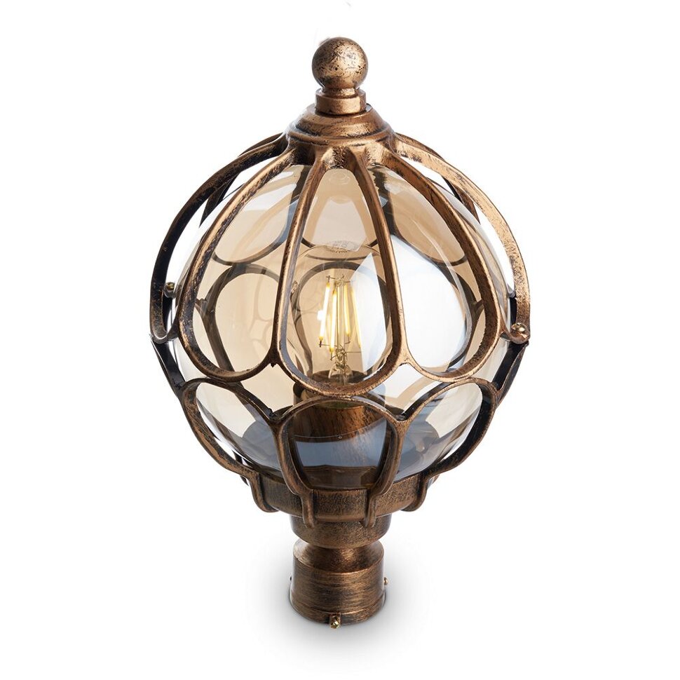 Купить Светильник садово-парковый Feron PL3703  круглый на столб 60W 230V E27, черное золото в интернет-магазине электрики в Москве Альт-Электро