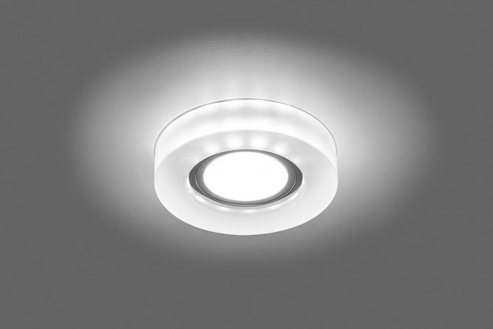 Купить Светильник встраиваемый с белой LED подсветкой Feron CD8080 потолочный MR16 G5.3 белый матовый в интернет-магазине электрики в Москве Альт-Электро