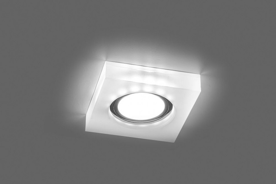 Купить Светильник встраиваемый с белой LED подсветкой Feron CD8180 потолочный MR16 G5.3 белый матовый в интернет-магазине электрики в Москве Альт-Электро