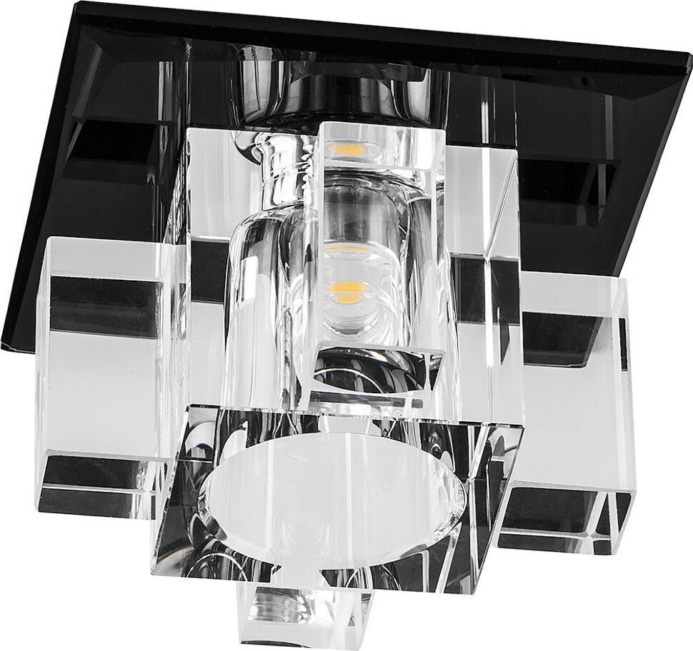 Купить Светильник встраиваемый светодиодный Feron 1525 потолочный 10W 3000K прозрачно-черный в интернет-магазине электрики в Москве Альт-Электро
