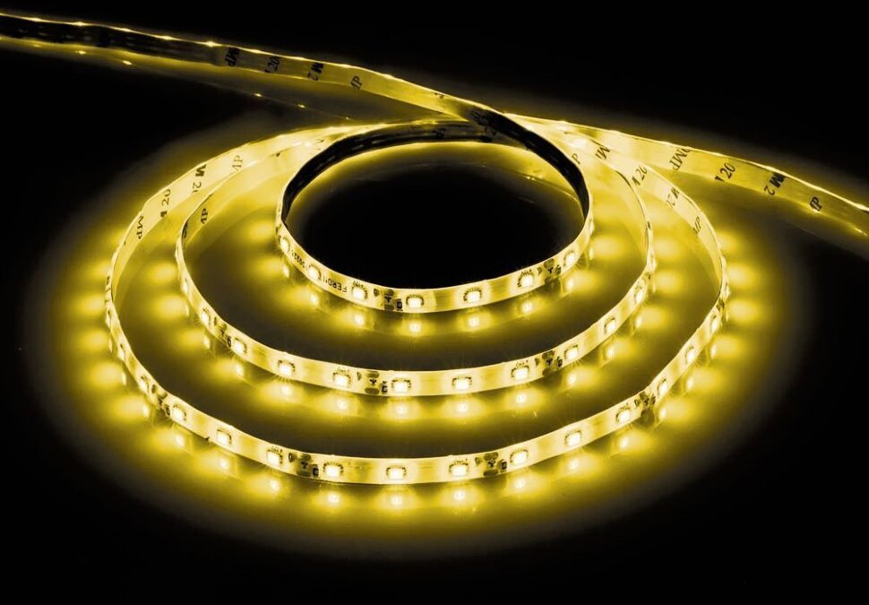 Купить Cветодиодная LED лента Feron LS604, 60SMD(3528)/м 4.8Вт/м  1м IP65 12V желтый в интернет-магазине электрики в Москве Альт-Электро