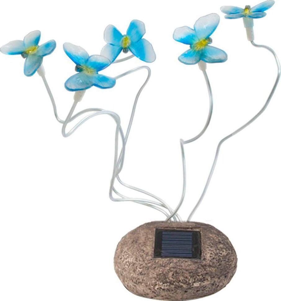 Купить Светильник садово-парковый на солнечной батарее, 5 белых LED, синий, CD712B в интернет-магазине электрики в Москве Альт-Электро