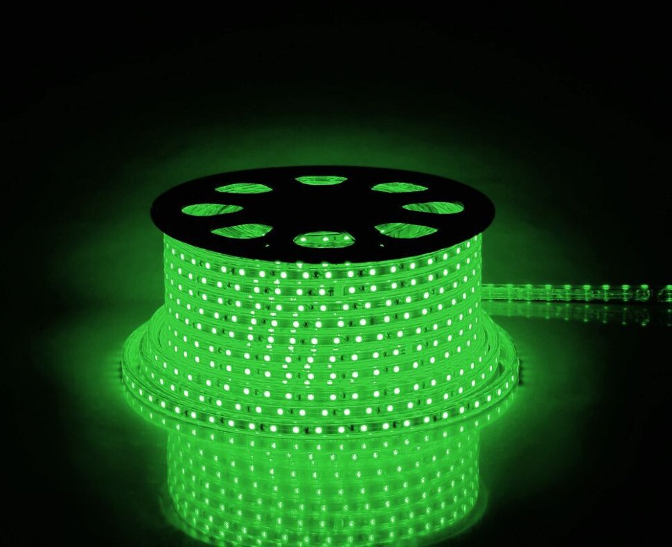 Купить Cветодиодная LED лента Feron LS707, 60SMD(5050)/м 14.4Вт/м  50м IP65 220V зеленый в интернет-магазине электрики в Москве Альт-Электро