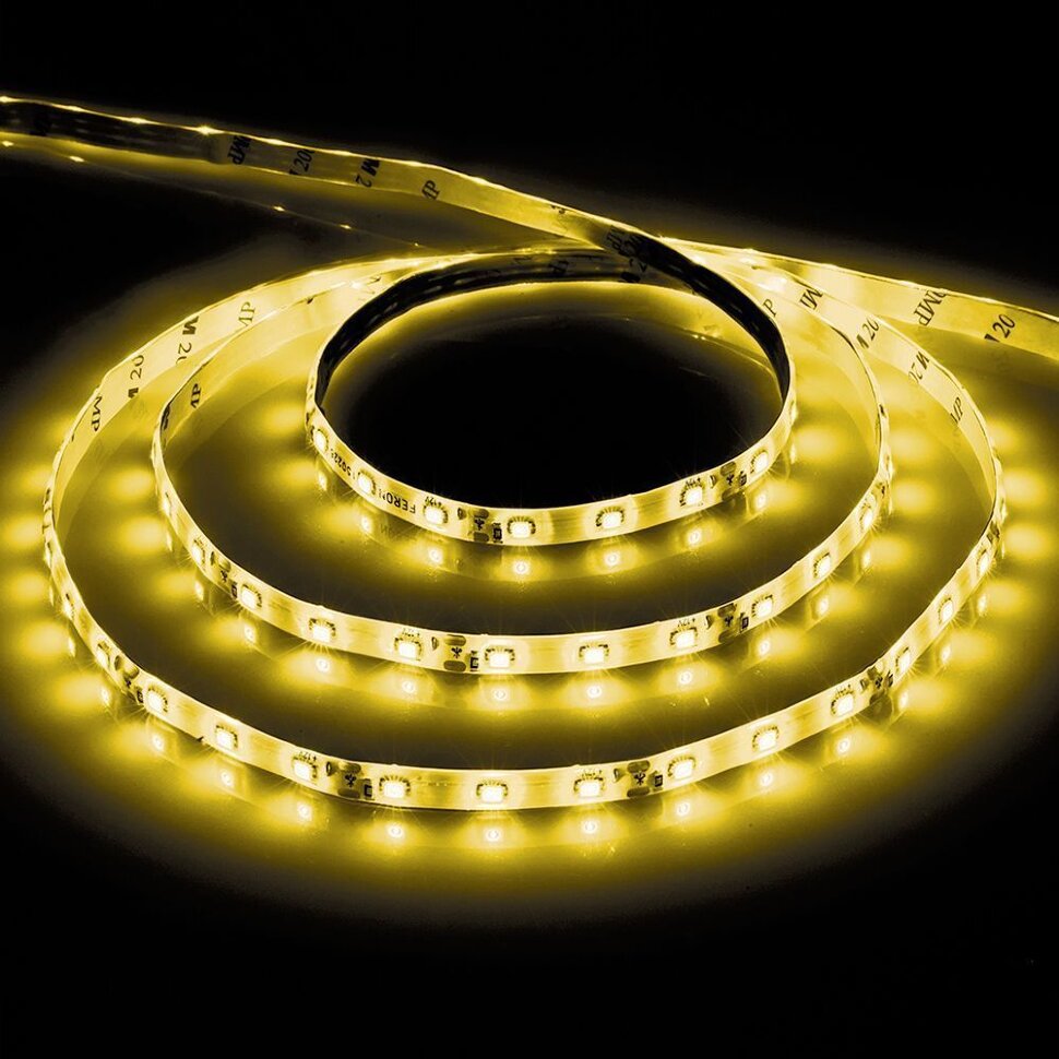 Купить Cветодиодная LED лента Feron LS603, 60SMD(3528)/м 4.8Вт/м  1м IP20 12V желтый в интернет-магазине электрики в Москве Альт-Электро