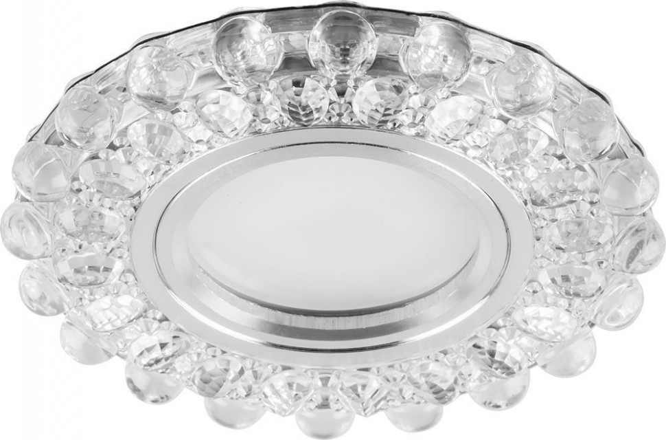 Купить Светильник встраиваемый с белой LED подсветкой Feron CD909 потолочный MR16 G5.3 прозрачный в интернет-магазине электрики в Москве Альт-Электро