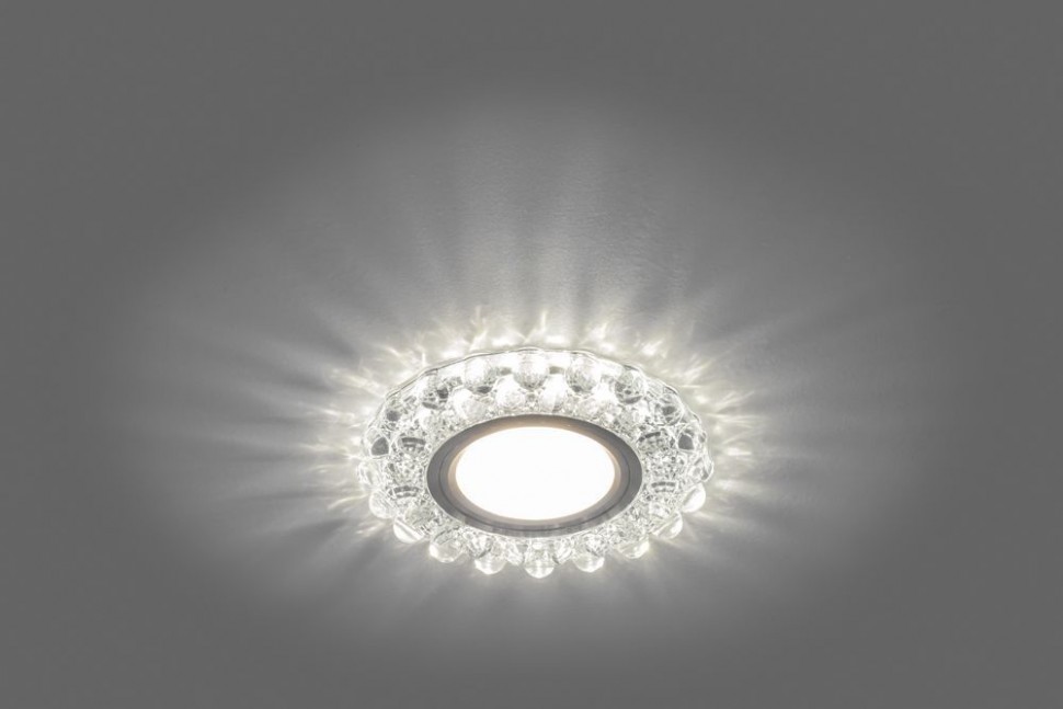 Купить Светильник встраиваемый с белой LED подсветкой Feron CD909 потолочный MR16 G5.3 прозрачный в интернет-магазине электрики в Москве Альт-Электро