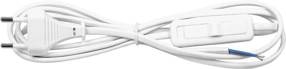 Купить Сетевой шнур с выключателем, 230V 1,9м белый, KF-HK-1 в интернет-магазине электрики в Москве Альт-Электро
