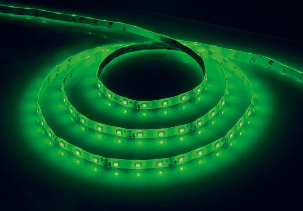 Купить Cветодиодная LED лента Feron LS604, 60SMD(3528)/м 4.8Вт/м  1м IP65 12V зеленый в интернет-магазине электрики в Москве Альт-Электро