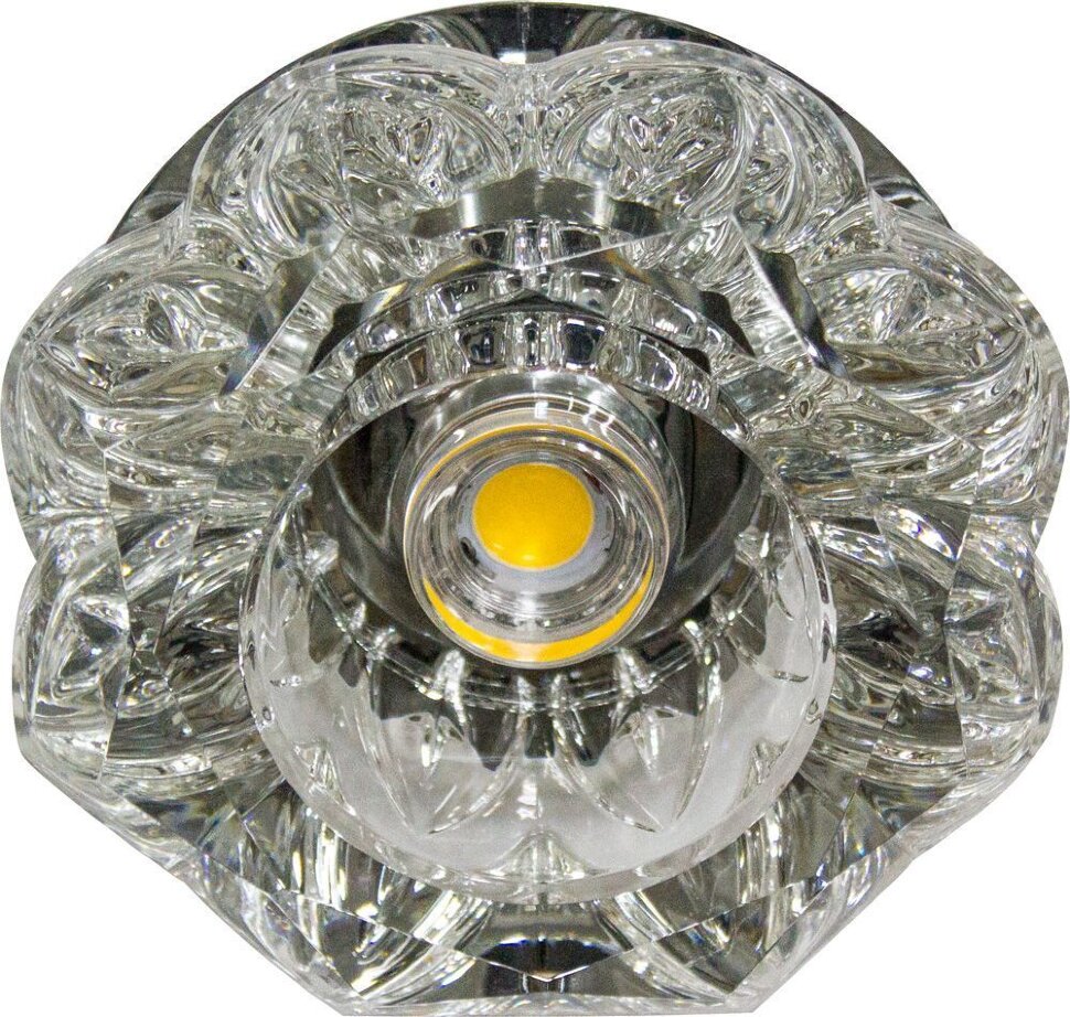 Купить Светильник встраиваемый светодиодный Feron JD90 потолочный 10W 3000K прозрачный хром в интернет-магазине электрики в Москве Альт-Электро