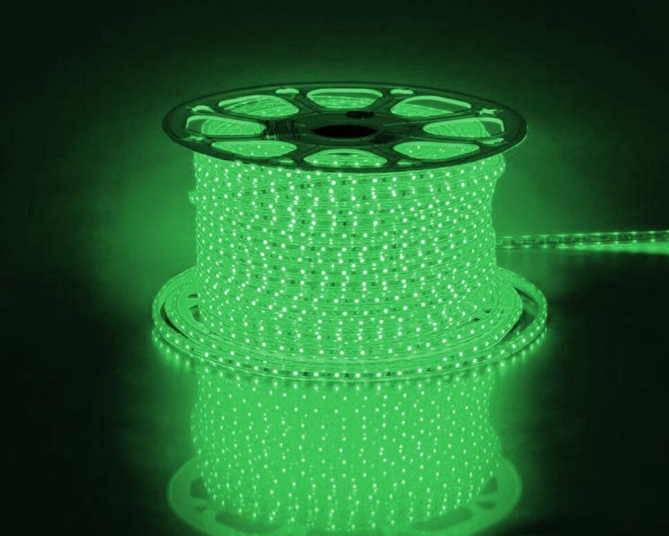 Купить Cветодиодная LED лента Feron LS704, 60SMD(2835)/м 4.4Вт/м 100м IP65 220V зеленый в интернет-магазине электрики в Москве Альт-Электро
