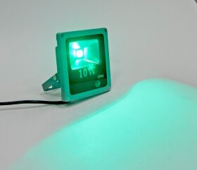 Прожектор квадратный, 1LED/10W-зеленый 230V  серый (IP66), LL-271