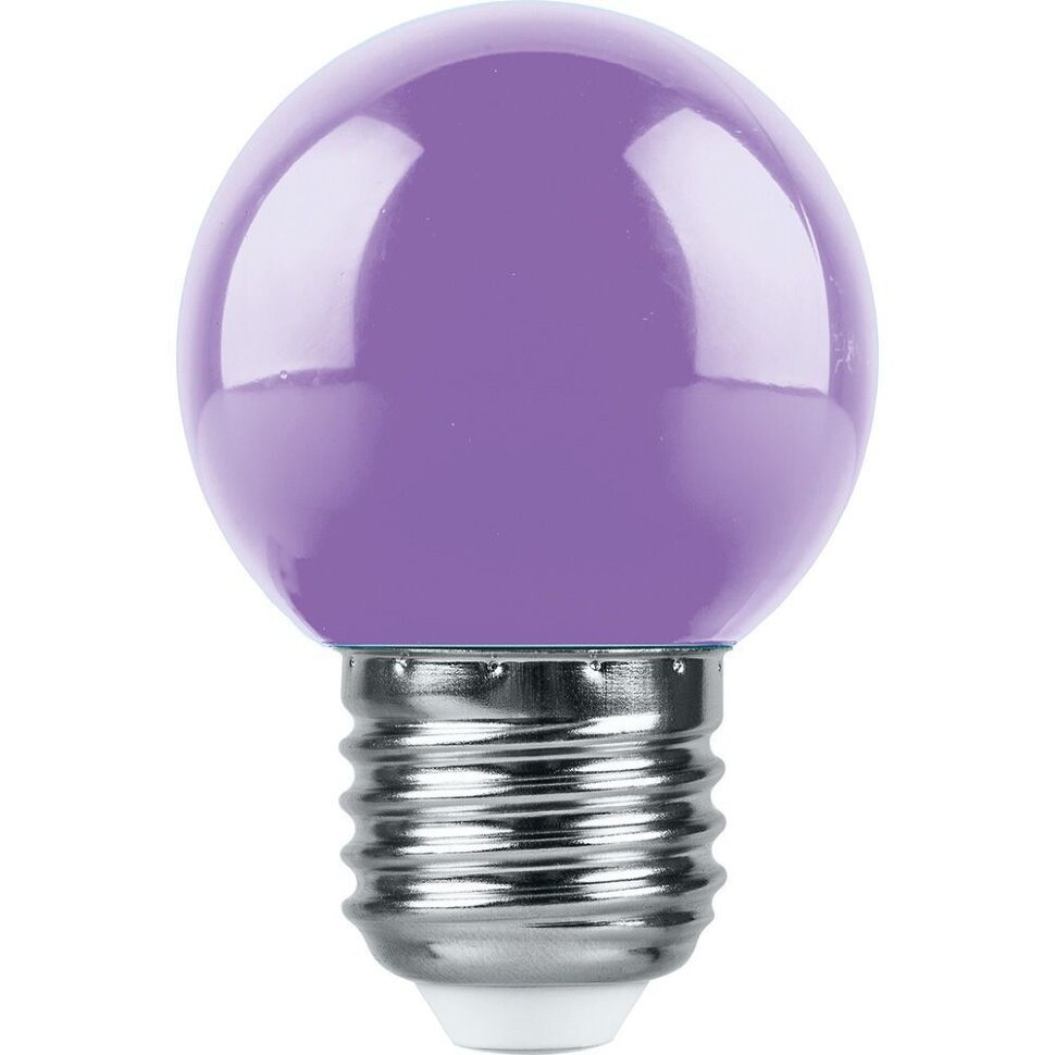 Купить Лампа светодиодная Feron LB-37 Шарик E27 1W фиолетовый в интернет-магазине электрики в Москве Альт-Электро