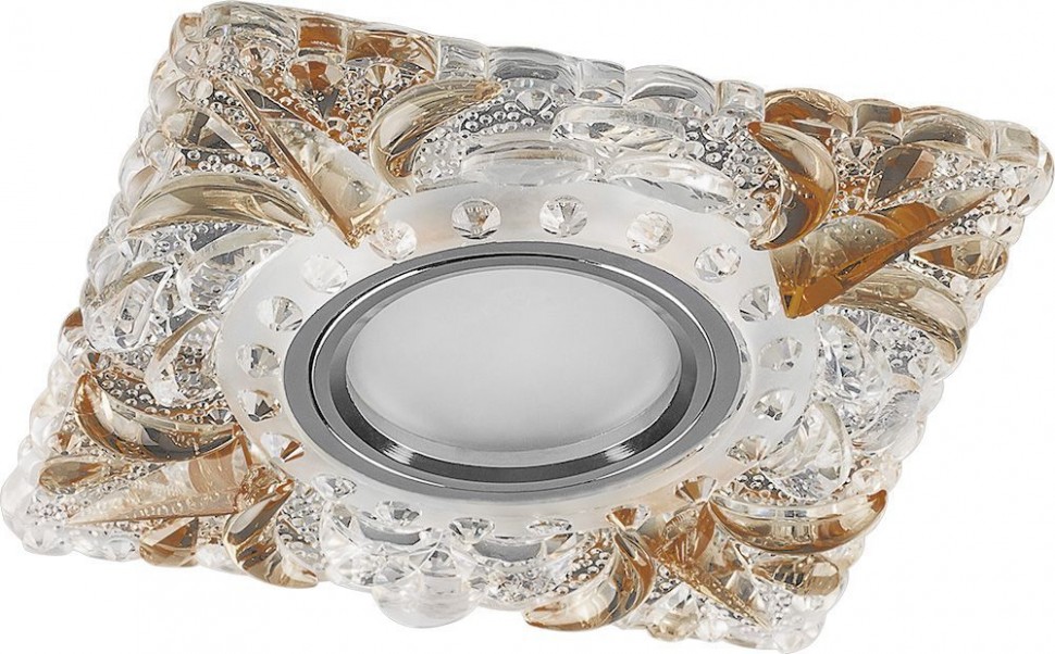 Купить Светильник встраиваемый с белой LED подсветкой Feron CD920 потолочный MR16 G5.3 прозрачный-коричневый в интернет-магазине электрики в Москве Альт-Электро