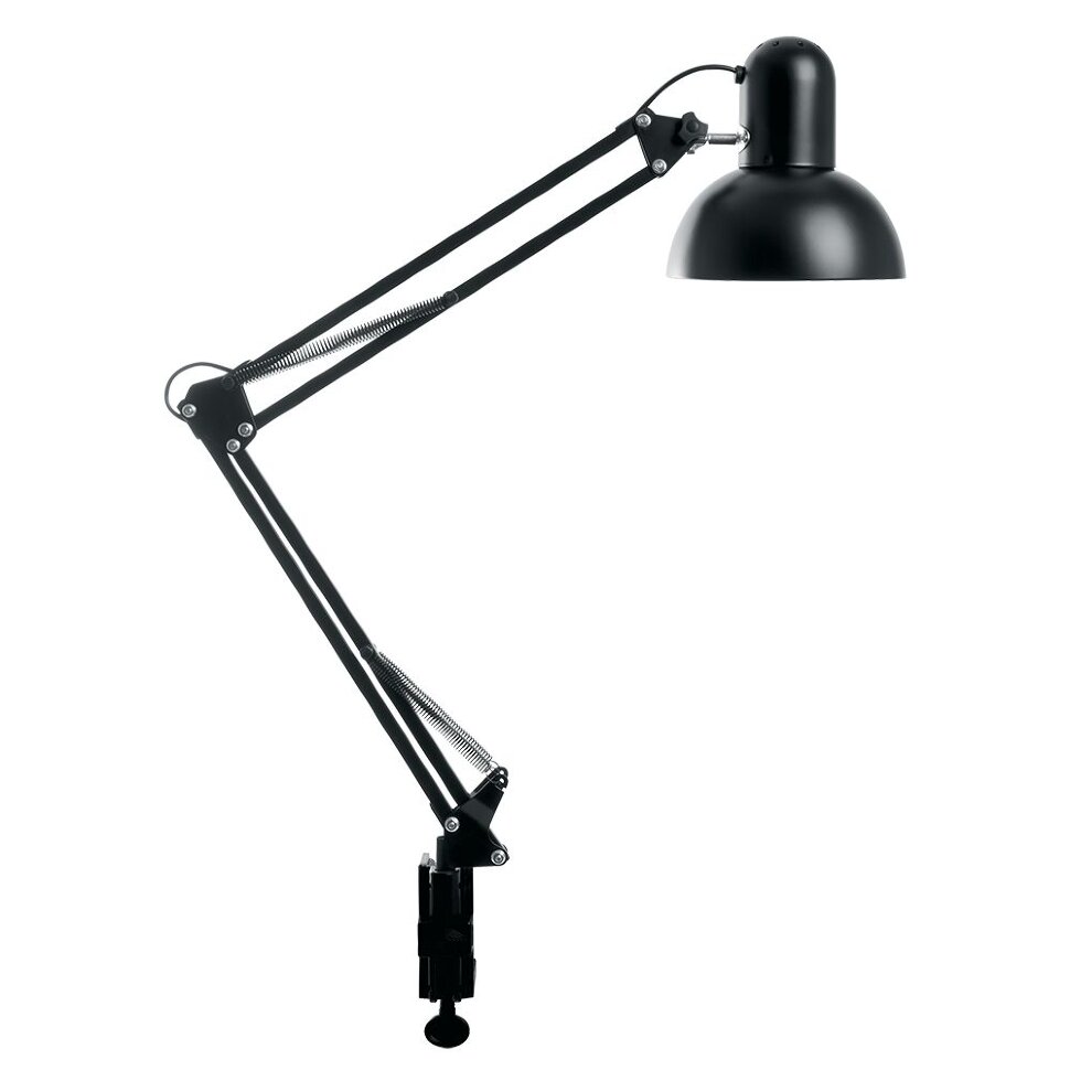 Купить Светильник под лампу Feron DE1430 60W, 230V, патрон E27 на струбцине, черный в интернет-магазине электрики в Москве Альт-Электро